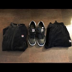 FILA Sneakers & Velour Sweatsuit (BUNDLE)
